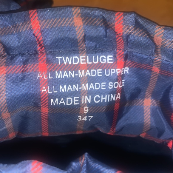 Tommy Hilfiger Rainboot Plaid Navy Blue Size 9 - Picture 4 of 6